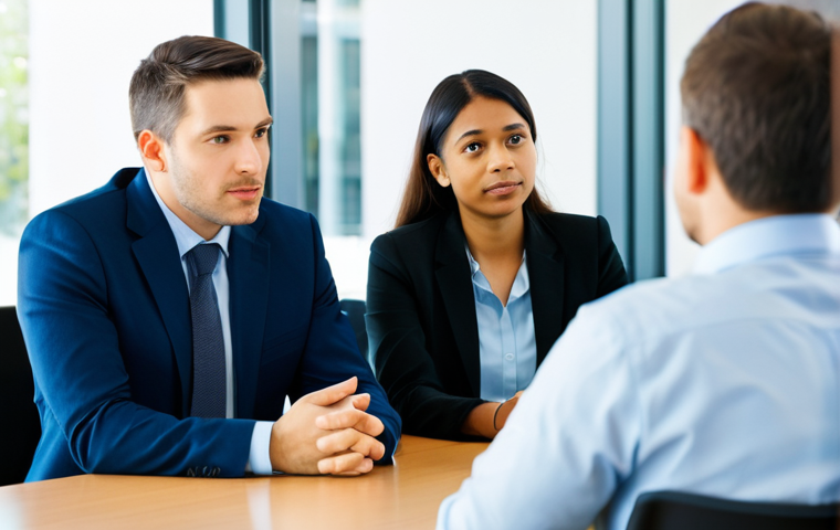 A diverse group of professionals (two men, two women) in a modern, well-lit conference room. All subjects are fully clothed in professional, modest business casual attire. They are seated around a polished conference table, engaged in a deep, reflective discussion. The background features blurred office equipment and natural light. One individual is speaking thoughtfully, while others are actively listening and nodding, conveying a sense of psychological safety and open dialogue. There are no screens or distracting elements, emphasizing personal interaction. High-resolution, professional photography, soft lighting, sharp focus, perfect anatomy, correct proportions, natural pose, well-formed hands, proper finger count, natural body proportions, safe for work, appropriate content, fully clothed, professional, family-friendly.