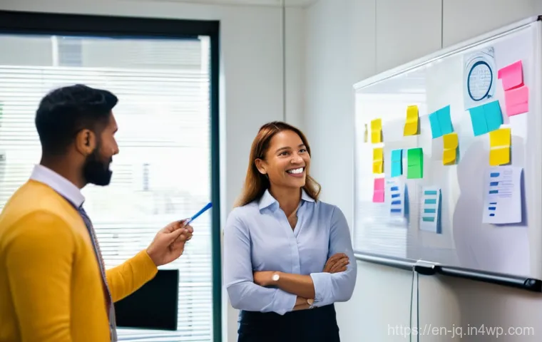 심리적 안전감을 위한 정기적인 팀 회의의 효과 - **Prompt:** A diverse group of professionals in a modern, brightly lit conference room. One individu...
